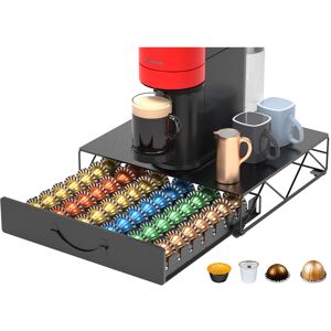 HFHOME Metal Coffee Pod Holder for 48 Nespresso Vertuo & Dolce Gusto Pods, Nespr HFHOME Metal Coffee Pod Holder for 48 Nespresso Vertuo & Dolce Gusto Pods, Nespr