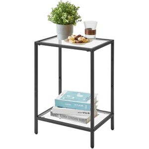 YMYNY Side Table, 2 Tier Sofa End Table, Bedside Tables with Tempered Glass, Cof YMYNY Side Table, 2 Tier Sofa End Table, Bedside Tables with Tempered Glass, Cof