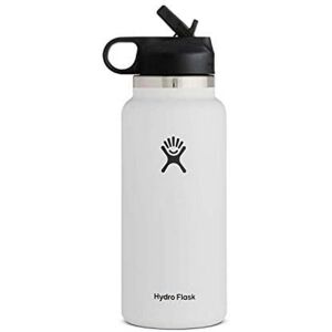 Hydro Flask 32 oz Wide Mouth Straw Lid White Hydro Flask 32 oz Wide Mouth Straw Lid White
