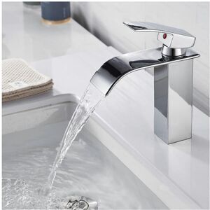 Unbranded Modern brass bathroom tap, elegant waterfall mixer, hot and cold water, splash-p Unbranded Modern brass bathroom tap, elegant waterfall mixer, hot and cold water, splash-p