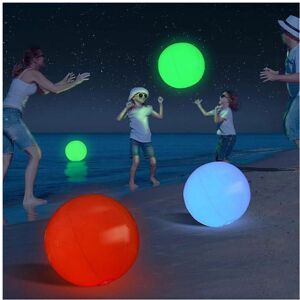 Unbranded Large Floating Inflatable with Color Changing Light In Dark Beach Ball Toy for S Unbranded Large Floating Inflatable with Color Changing Light In Dark Beach Ball Toy for S