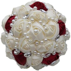 Unbranded Romantic Wedding Bouquet Silk Flower Bride Holding Rose with Pearl Crystal Ribbo Unbranded Romantic Wedding Bouquet Silk Flower Bride Holding Rose with Pearl Crystal Ribbo