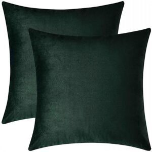 Unbranded (18 * 18 Inches 2 Pieces, Dark Green) Decorative Throw Pillow Covers, Velvet Cus Unbranded (18 * 18 Inches 2 Pieces, Dark Green) Decorative Throw Pillow Covers, Velvet Cus