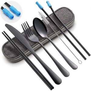 Unbranded Reusable Stainless Steel Travel Cutlery Set with Case - 8 pieces including fork, Unbranded Reusable Stainless Steel Travel Cutlery Set with Case - 8 pieces including fork,