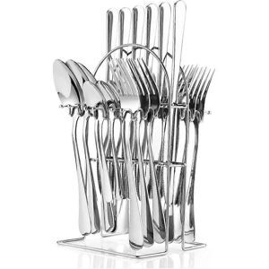 Unbranded Cutlery Set with Shelf for 6 People 24-Piece Stainless Steel High-Grade Mirror Unbranded Cutlery Set with Shelf for 6 People 24-Piece Stainless Steel High-Grade Mirror