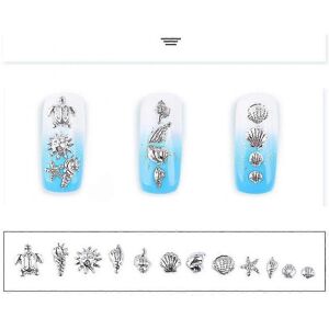 Unbranded 1 Disc 12 Styles Decorative Stickers for Nails 3D Art Metallic Silver Marine Lif Unbranded 1 Disc 12 Styles Decorative Stickers for Nails 3D Art Metallic Silver Marine Lif