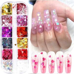 Unbranded 3D Heart Nail Art Stickers Glitter Decals Love Nail Sequins Laser Heart Nail Sup Unbranded 3D Heart Nail Art Stickers Glitter Decals Love Nail Sequins Laser Heart Nail Sup