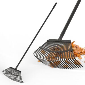 Vivo Garden Rake Heavy Duty 25-tooth Metal 65"Adjustable Long Handle Lawn Leveling Vivo Garden Rake Heavy Duty 25-tooth Metal 65"Adjustable Long Handle Lawn Leveling