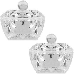 Unbranded 2 pieces Transparent Glass Bowl for Liquid Acrylic Powder - Nail Art Container w Unbranded 2 pieces Transparent Glass Bowl for Liquid Acrylic Powder - Nail Art Container w