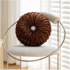 Unbranded (Dark Brown) Ancoree Velvet Pleated Round Pumpkin Throw Pillow Couch Cushion Flo Unbranded (Dark Brown) Ancoree Velvet Pleated Round Pumpkin Throw Pillow Couch Cushion Flo