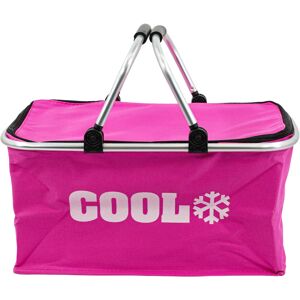 (Pink) GEEZY Cooler Bag Picnic Basket Folding Insulated Shopping Hamper Cool Box (Pink) GEEZY Cooler Bag Picnic Basket Folding Insulated Shopping Hamper Cool Box