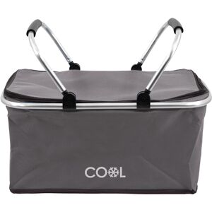 (Grey) GEEZY Cooler Bag Picnic Basket Folding Insulated Shopping Hamper Cool Box (Grey) GEEZY Cooler Bag Picnic Basket Folding Insulated Shopping Hamper Cool Box