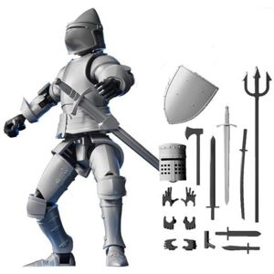 Unbranded (silver) Armor Knight Action Figure with Accessories Movable Joints 3D Printed M Unbranded (silver) Armor Knight Action Figure with Accessories Movable Joints 3D Printed M