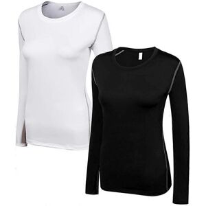 Unbranded (Large, 2 Pack(black*white)) Women's Compression Shirt Dry Fit Long Sleeve Runni Unbranded (Large, 2 Pack(black*white)) Women's Compression Shirt Dry Fit Long Sleeve Runni