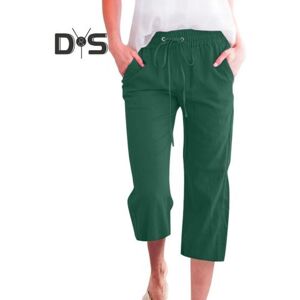 Unbranded (dark green, XXL) Women Cropped Pants Mid-rise Elastic Waist Adjustable Drawstri Unbranded (dark green, XXL) Women Cropped Pants Mid-rise Elastic Waist Adjustable Drawstri