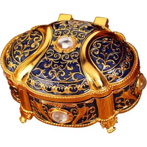 Unbranded (Darkblue) Oval Jewellery Box with Lid - Oval Vintage Jewellery Storage Box Zi Unbranded (Darkblue) Oval Jewellery Box with Lid - Oval Vintage Jewellery Storage Box Zi