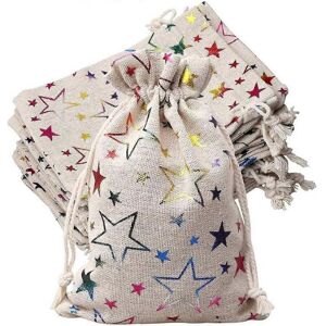 Unbranded 10Pcs Jute Burlap Bags, 13x18cm Star Print Linen Burlap Bag Mini Gift Bags Pouch Unbranded 10Pcs Jute Burlap Bags, 13x18cm Star Print Linen Burlap Bag Mini Gift Bags Pouch