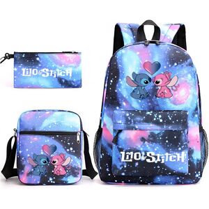 Deyaah (Starry blue 3) Stitch 3pcs Sets Backpack Mochila Kids Capacity Bags-1 Deyaah (Starry blue 3) Stitch 3pcs Sets Backpack Mochila Kids Capacity Bags-1