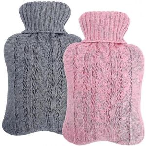 Unbranded 2l Leakproof Natural Rubber Hot Water Bottle Pink & Grey Unbranded 2l Leakproof Natural Rubber Hot Water Bottle Pink & Grey