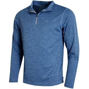 (M, Denim Marl) Calvin Klein Golf Mens 2021 CK Harlem 1/4 Zip Sweater (M, Denim Marl) Calvin Klein Golf Mens 2021 CK Harlem 1/4 Zip Sweater