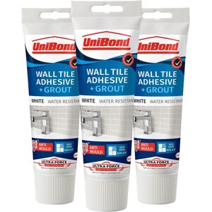 UniBond Anti Mould 2 in 1 Wall Tile Adhesive&Grout for Easy Tiling 300g, 3 Pack UniBond Anti Mould 2 in 1 Wall Tile Adhesive&Grout for Easy Tiling 300g, 3 Pack