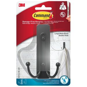 3M BATH36 Command Bathroom Large Double Bath Hook Matte Black 3M BATH36 Command Bathroom Large Double Bath Hook Matte Black