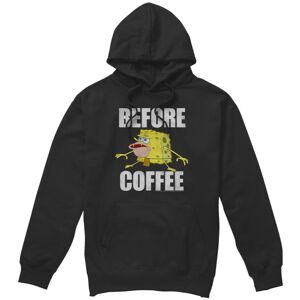 (L, Black) SpongeBob SquarePants Mens Before Coffee Meme Hoodie (L, Black) SpongeBob SquarePants Mens Before Coffee Meme Hoodie