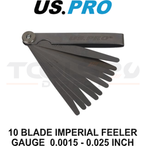 US PRO Tools 10 Blade Imperial Feeler Gauge Measuring Tool 0.0015-0.025" 5907 US PRO Tools 10 Blade Imperial Feeler Gauge Measuring Tool 0.0015-0.025" 5907