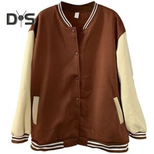 Unbranded (coffee, S) Women Baseball Coat Color Matching Elastic Cuff Hem Stand Collar Uni Unbranded (coffee, S) Women Baseball Coat Color Matching Elastic Cuff Hem Stand Collar Uni