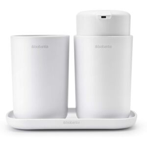 Brabantia ReNew 3 Piece Bathroom Accessory Set, Set of 3, Refillable Handwash So Brabantia ReNew 3 Piece Bathroom Accessory Set, Set of 3, Refillable Handwash So