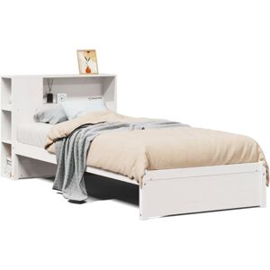 vidaXL Bookcase Bed with Storage Shelves - White 75x190cm vidaXL Bookcase Bed with Storage Shelves - White 75x190cm
