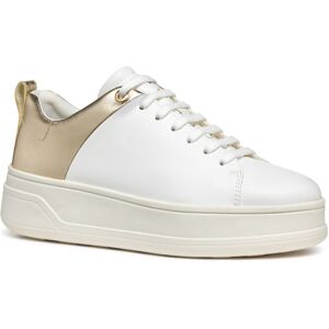 (White, 7 (Adults')) Geox D SPHERICA ECUB-2 Women's White/Light Gold Trainers (White, 7 (Adults')) Geox D SPHERICA ECUB-2 Women's White/Light Gold Trainers