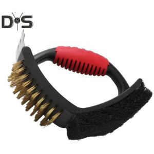 Unbranded (golden) Universal 3 In 1 Bbq Brush Scraper Heat-resistant Stainless Steel Grill Unbranded (golden) Universal 3 In 1 Bbq Brush Scraper Heat-resistant Stainless Steel Grill