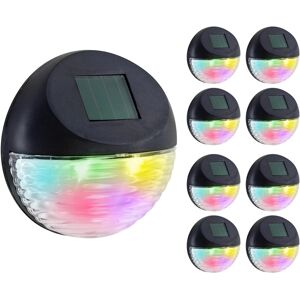 GEEZY 8x Solar Fence Lights RGB LED Outdoor Wall Mounted Waterproof Garden Lamps GEEZY 8x Solar Fence Lights RGB LED Outdoor Wall Mounted Waterproof Garden Lamps