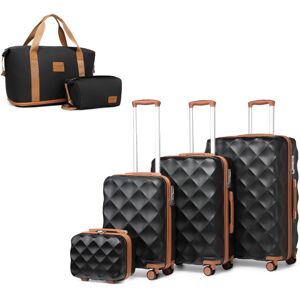 Unbranded (Black Brown, 13+20+24+28 inch + 2 Bags) 3 to 6 pieces Travel Set ABS Hard Shell Unbranded (Black Brown, 13+20+24+28 inch + 2 Bags) 3 to 6 pieces Travel Set ABS Hard Shell