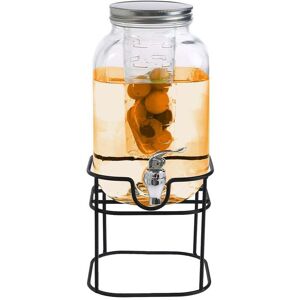 Unbranded (Default) Crystals Vintage Glass Drinks Dispenser with Metal Stand - 4L Capacity Unbranded (Default) Crystals Vintage Glass Drinks Dispenser with Metal Stand - 4L Capacity