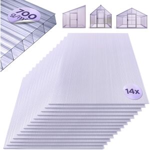 AREBOS twin-wall sheets set of 14 121 x 60.5 cm polycarbonate sheets 4 mm th AREBOS twin-wall sheets set of 14 121 x 60.5 cm polycarbonate sheets 4 mm th