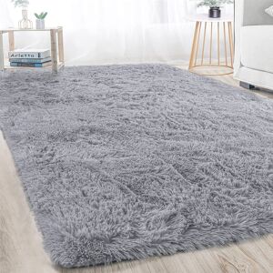 Yorkshire Bedding (160cm x 230cm (5ft 3" x 7ft 6"), Plain Grey) Grey Black Shaggy Rugs Non Slip Ex Yorkshire Bedding (160cm x 230cm (5ft 3" x 7ft 6"), Plain Grey) Grey Black Shaggy Rugs Non Slip Ex