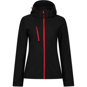 (10 UK, Black/Red) Regatta Womens/Ladies Venturer 3 Layer Hooded Soft Shell Jack (10 UK, Black/Red) Regatta Womens/Ladies Venturer 3 Layer Hooded Soft Shell Jack