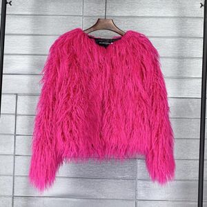 Unbranded (rose red, 5XL) 16 Color Women's Fur Coat Colorful Fluffy Pink Lamb Fur Fau Unbranded (rose red, 5XL) 16 Color Women's Fur Coat Colorful Fluffy Pink Lamb Fur Fau