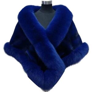 Unbranded (royal blue) Thickened Warm Mink Fox Fluffy Cape Coat Solid Color Women Winter F Unbranded (royal blue) Thickened Warm Mink Fox Fluffy Cape Coat Solid Color Women Winter F