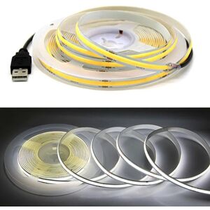 Ouuzuu (cool white, 4M) DC 5V USB COB Strip 320Leds/M White/Ice Blue/Pink/Yellow/Pink/R Ouuzuu (cool white, 4M) DC 5V USB COB Strip 320Leds/M White/Ice Blue/Pink/Yellow/Pink/R