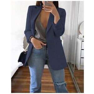 Unbranded (NavyBlue, 5XL) Women Loose Lapel Turndowncollar Long Sleeve Casual Outwear Blaz Unbranded (NavyBlue, 5XL) Women Loose Lapel Turndowncollar Long Sleeve Casual Outwear Blaz