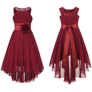 iEFiEL Burgundy Beaded High-Low Chiffon Dress - Dress iEFiEL Burgundy Beaded High-Low Chiffon Dress - Dress