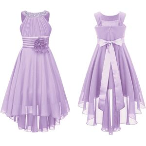 Unbranded (lavender, 7-8 Years) Kids Wedding Flower Girls Party Dress Sleeveless Shiny Bea Unbranded (lavender, 7-8 Years) Kids Wedding Flower Girls Party Dress Sleeveless Shiny Bea