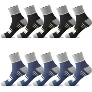 Unbranded (black,navy blue, 10 Pairs) 5/10 Pairs Men's Mid-calf Sports Socks Striped Unbranded (black,navy blue, 10 Pairs) 5/10 Pairs Men's Mid-calf Sports Socks Striped