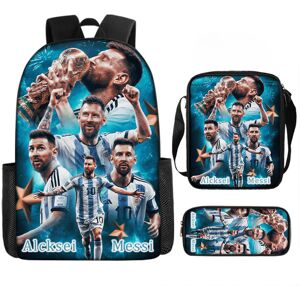 Unbranded (StyleR) Messi Cartoon Football Printing Kids Double Shoulder Backpack For Schoo Unbranded (StyleR) Messi Cartoon Football Printing Kids Double Shoulder Backpack For Schoo