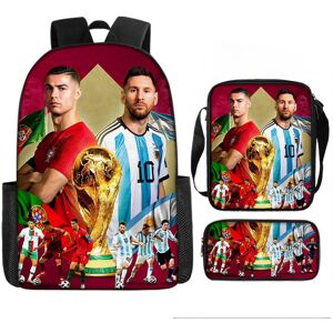 Unbranded (StyleNN) Football Cartoon Messi Printing Kids Double Shoulder Backpack Use For Unbranded (StyleNN) Football Cartoon Messi Printing Kids Double Shoulder Backpack Use For