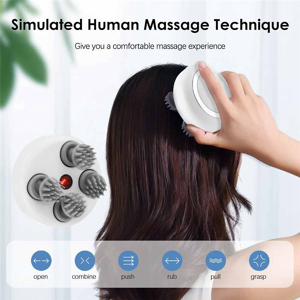 Jojomino Electric Scalp Massager - Portable Handheld with 4 Silicone Heads for Hair Growt Jojomino Electric Scalp Massager - Portable Handheld with 4 Silicone Heads for Hair Growt