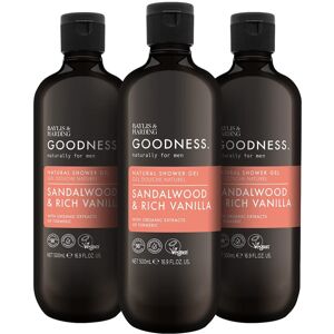 Baylis & Harding Goodness Men's Sandalwood & Vanilla Natural Shower Gel, 500 ml Baylis & Harding Goodness Men's Sandalwood & Vanilla Natural Shower Gel, 500 ml